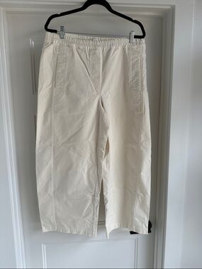 Banana Republic Wide-Leg Cream Women's Pants